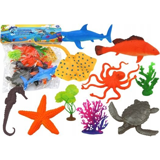 Lean Toys Tengeri Állat Figurák Szett 7 Darab Vízi Növények