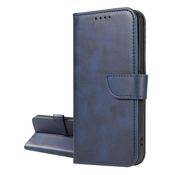 Tok álló, bőr hatású (FLIP, oldalra nyíló, asztali tartó, koptatott bőr minta, prémium) SÖTÉTKÉK Samsung Galaxy A15 5G (SM-A156) / Galaxy A15 4G (SM-A155) "Gigapack csomagolás" (GP-164155)