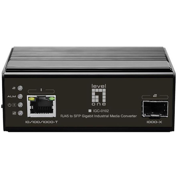LevelOne IGC-0102 netværksomformer til medie 1000 Mbit/s Sort