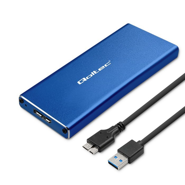 Qoltec 51833 M.2 USB 3.0 Külső SSD ház - Kék