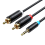 Vention BCLBH audio kábel 2 m 3.5mm 2 x RCA Čierna