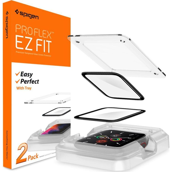 Spigen Pro Flex EZ Fit Apple Watch S4/S5/S6/SE 40mm tempered kijelzővédő fólia felhelyező kerettel (2db)