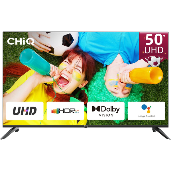 Телевизор CHiQ U50H7A UHD 4K Smart LED, 50" (126 см), Android 9.0, WiFi, Bluetooth, Google Assistant, Netflix, 3 HDMI, 2 USB, Енергиен клас: G