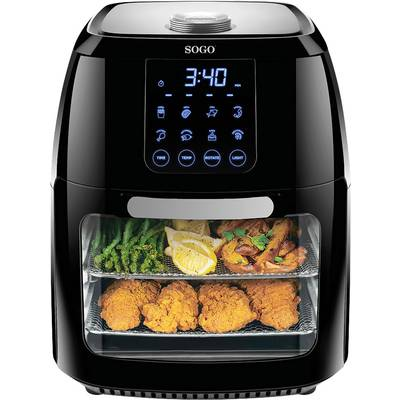 SOGO 1800 W Forrólevegős fritőz 10 literes fekete (FRE-SS-10465)