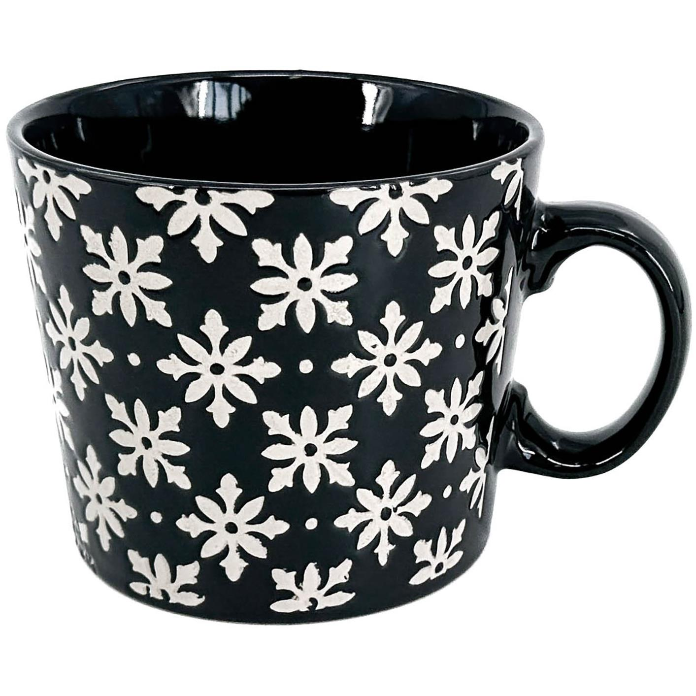 Clay Art Bögre, 750 ml, sötétszürke / bézs virág (8940-0A-00)