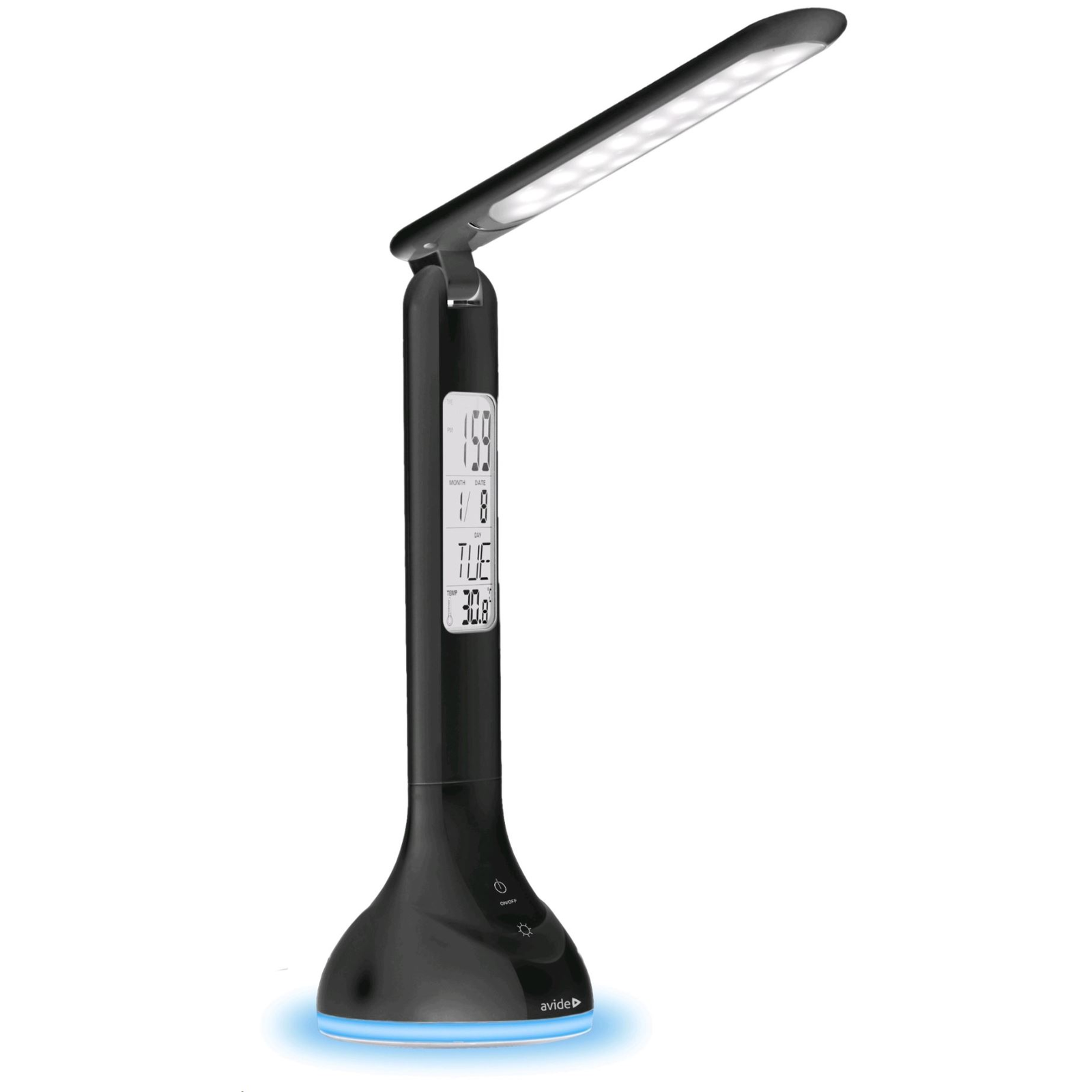 Avide LED asztali lámpa naptárral és hangulatfénnyel fekete (ABLDLRGB-CALENDAR-4W-BL) (ABLDLRGB-CALENDAR-4W-BL)
