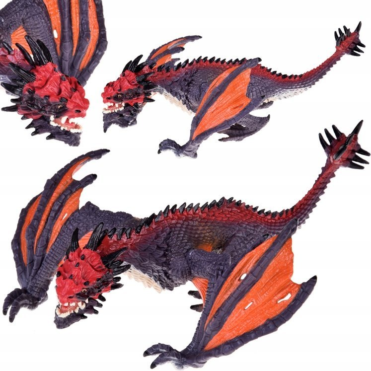 Szürke-Narancssárga Sárkány Rugalmas Szárnyakkal - 19 Cm X 21 Cm X 6 Cm ( )