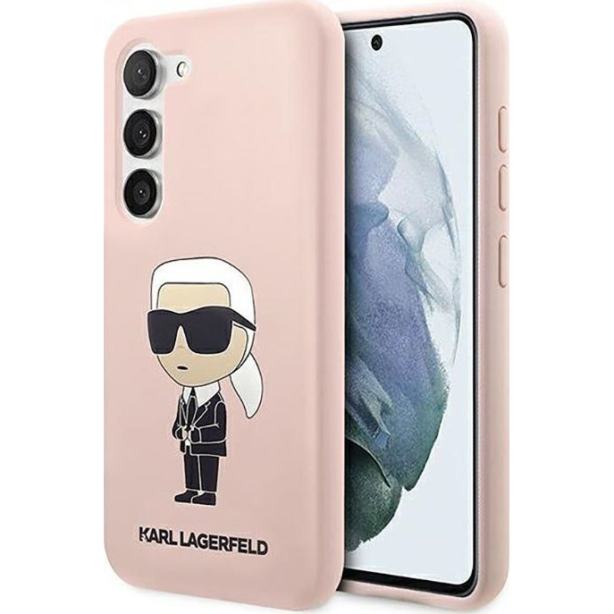 Karl Lagerfeld Silicone Ikonik Samsung Galaxy S23+, szilikon tok, rózsaszín (KLHCS23MSNIKBCP)