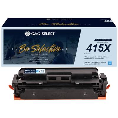 Съвместима тонер касета G&G за HP 415X W2031X, циан