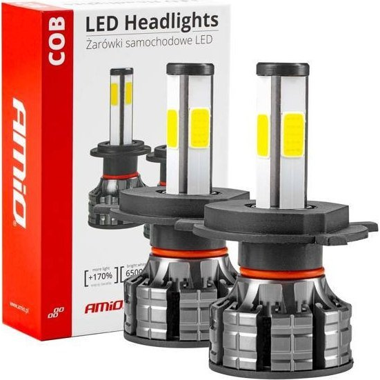 Led Autólámpák cob Sorozat h4 6500k amio-02843