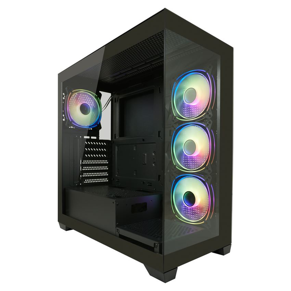 LC Power Gaming 715B - Seamless_X táp nélküli ablakos ház fekete (LC-715B-ON)