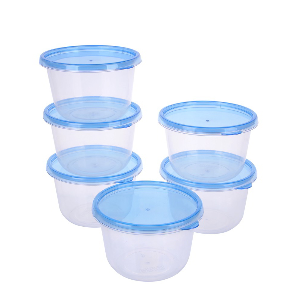 TOO KT-150 0.745L Műanyag kerek ételtároló doboz szett (6 db / csomag) (KT-150)
