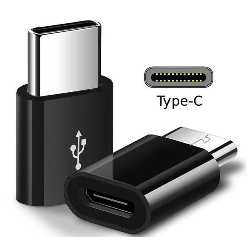 Adapter, USB Type-C - microUSB átalakító, Forever, fekete (38281)