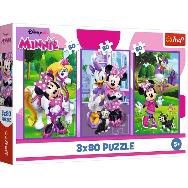 Trefl Minnie egér és barátai - 3 x 80 darabos puzzle