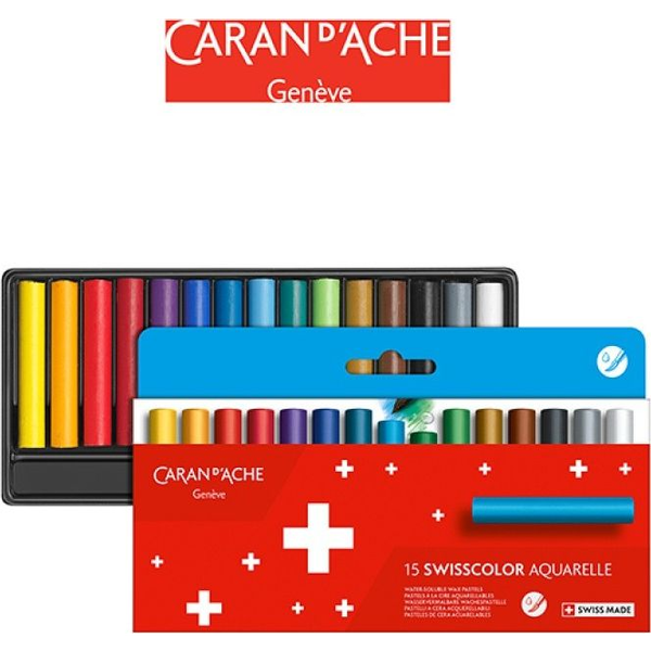  Caran d`Arche Kredki akwarelowe woskowe CARAN D'ACHE Swisscolor, kartonowe pudełko, 15 szt.