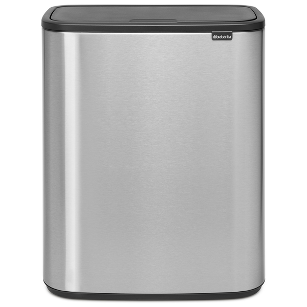 BRABANTIA Bo Touch Bin nyomófedeles hulladékgyűjtő XXL padlón álló műanyag tartály 60L - M méret r.m. acél selyem ujjlenyomatmentes - 223082