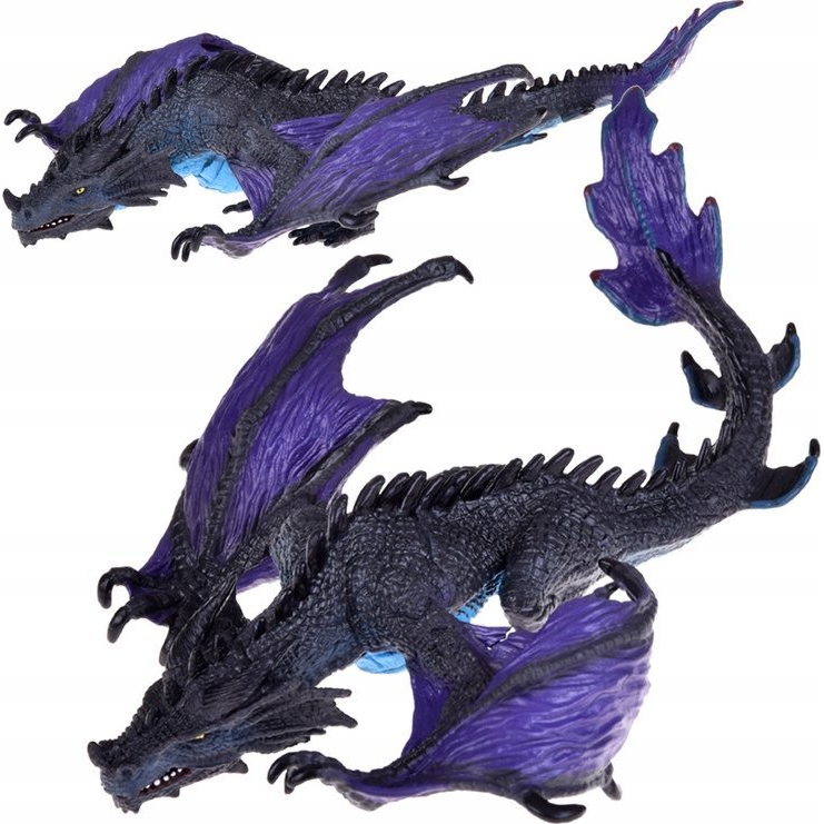 Lila-Fekete Sárkány Rugalmas Szárnyakkal - 20 Cm X 18 Cm X 6 Cm ( )