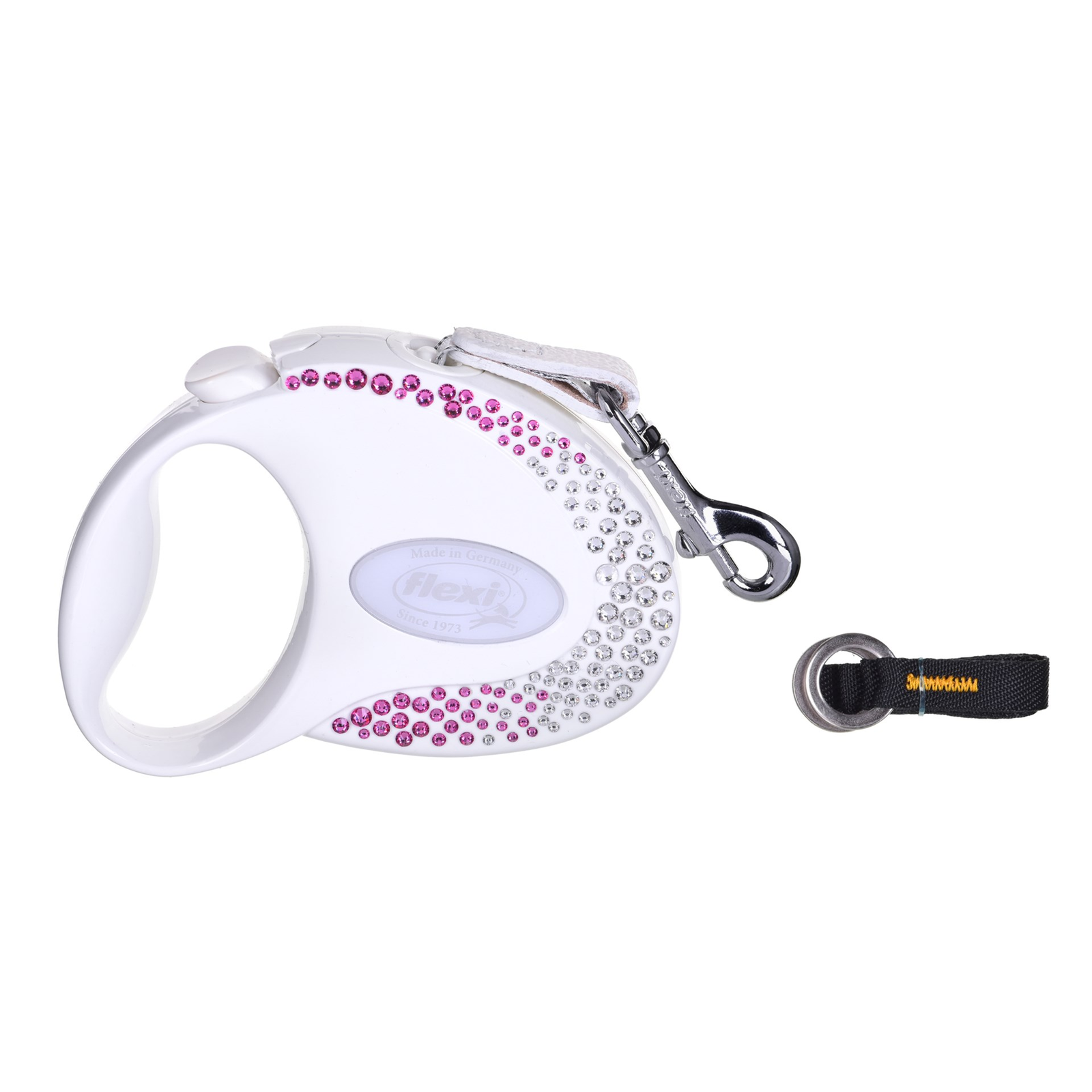 Flexi Glam Composition S/3m Csévélő szalagos kutyapóráz - Fehér (FL-3564)