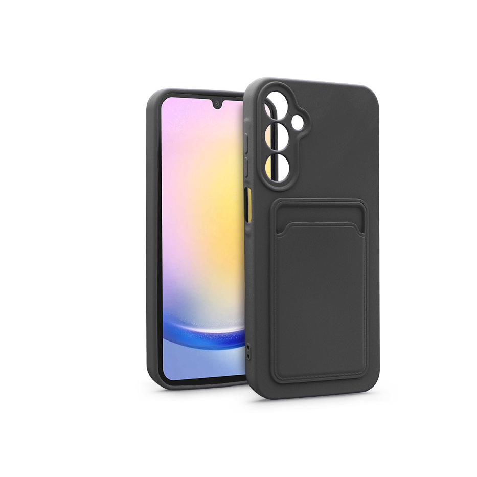 Samsung SM-A256 Galaxy A25 5G szilikon hátlap kártyatartóval - Card Case - fekete (HF259241)