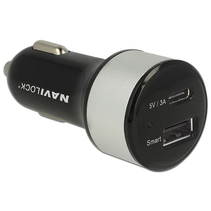 Navilock autós töltő 1xUSB-C + 1xUSB-A (62782) (NA62782)