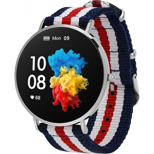 Garett Verona Női Okosóra Ezüst Textil Szíjjal (5904238484531)