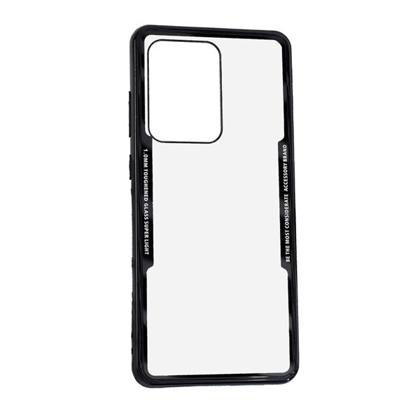 Telefonvédő szilikon keret (BUMPER, akril hátlap) FEKETE [Samsung Galaxy S20 Ultra 5G (SM-G988B)] (5996457965885)