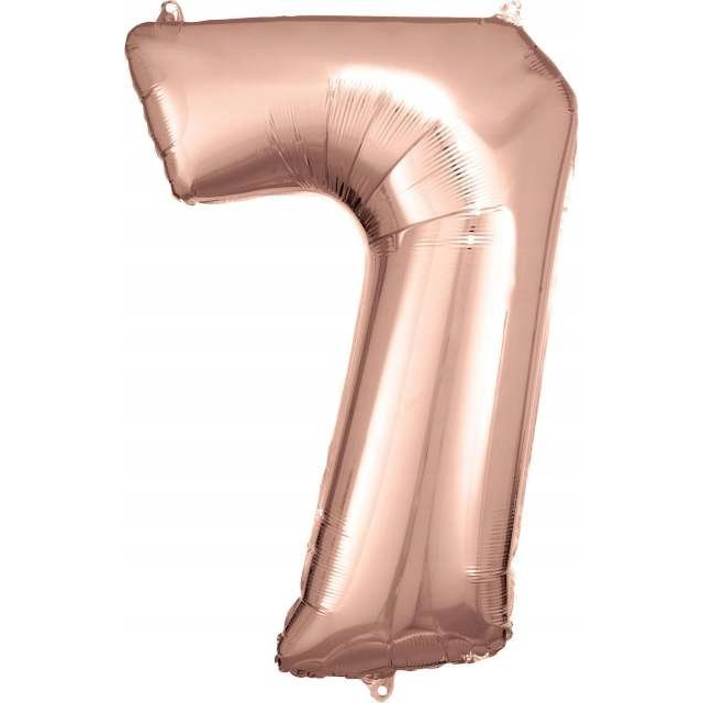 Óriás Szám Fólia Lufi - 7-es, 83x55 cm, Rózsaarany (9906282)