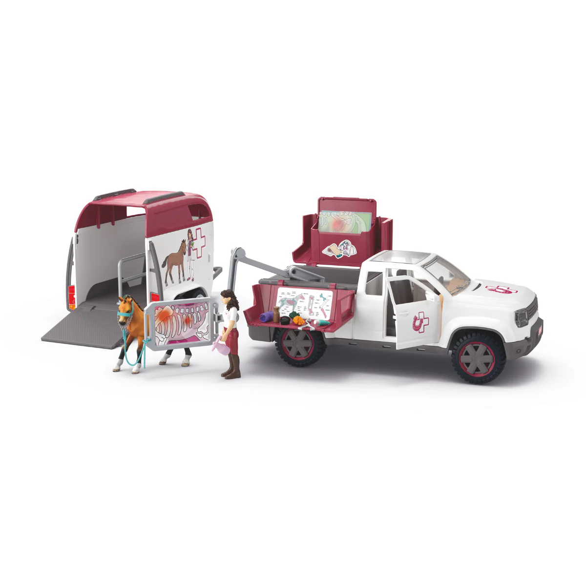 Schleich 42704 Horse Club Mobil állatorvos utánfutóval figura szett (42704)