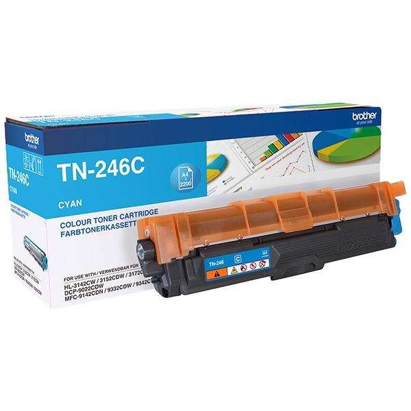 Brother TN-246C tonerpatron 1 stk Original Blå