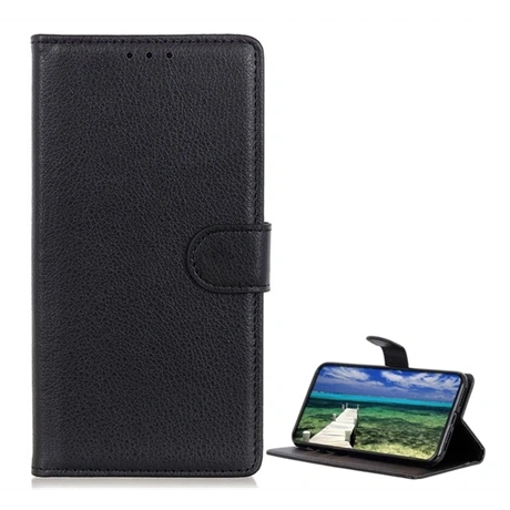 Tok álló, bőr hatású (FLIP, oldalra nyíló, asztali tartó, prémium) FEKETE Asus Zenfone 12 Ultra "Gigapack csomagolás" (GP-169320)