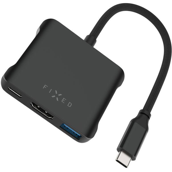 FIXED HUB Quadri 5V1 pro notebooky 140W PD 3.1 vesmírně černá