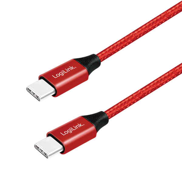 Kabel Logilink USB typ C - USB typ C 0,3 m červený