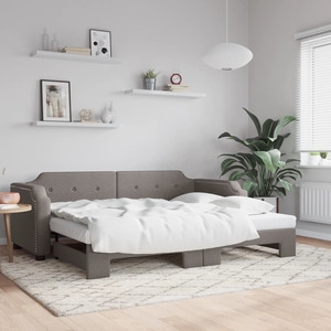 tópszínű kihúzható szövet heverő 90 x 200 cm