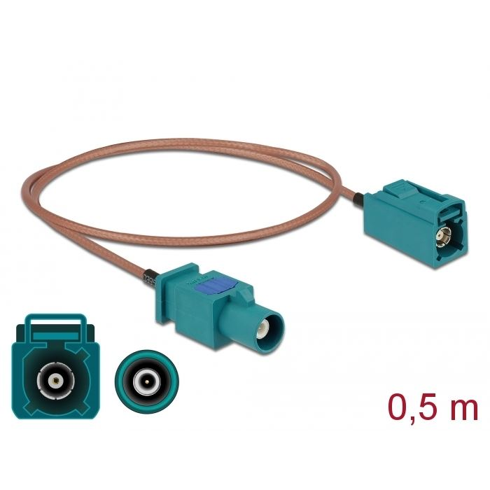 Delock FAKRA Z-dugó > FAKRA RG-316 antenna kábel 0,5m (90002) (DE90002)