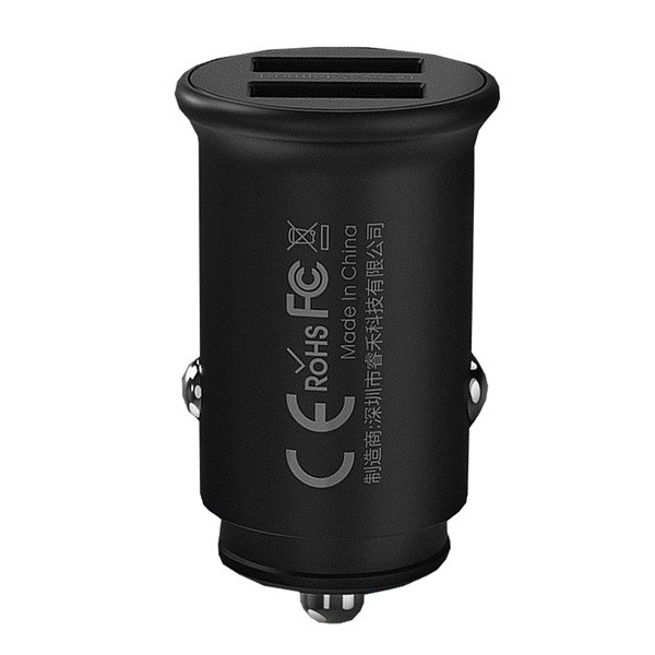 REMAX ROKI autós töltő 2 USB aljzat (5V / 2400mA) FEKETE (RCC219_B) (RCC219_B)