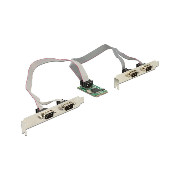 Mini PCIe karta se 4 sériovými porty RS-232 Delock 95243