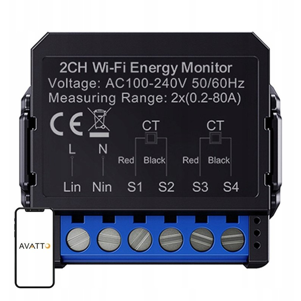 AVATTO WPM16-2 WiFi Intelligens kétirányú energia-mérő