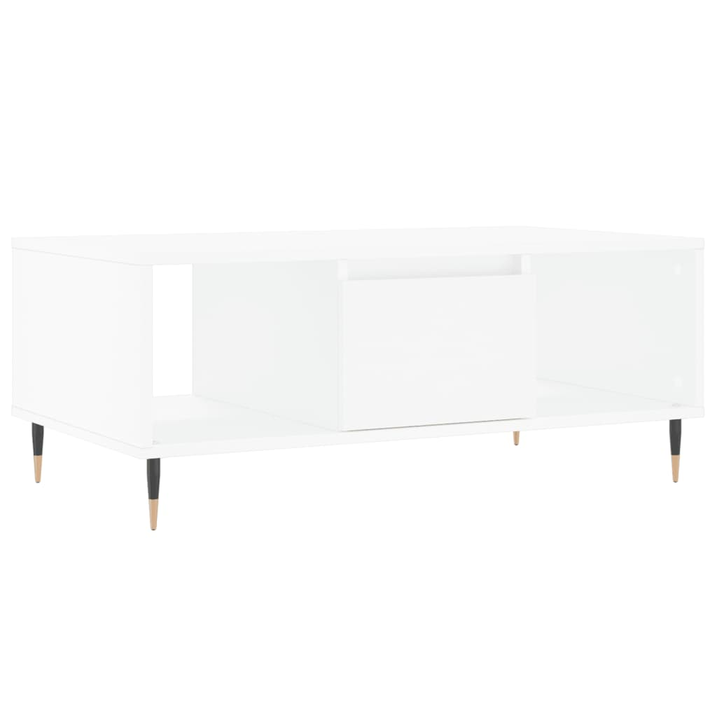 fehér szerelt fa dohányzóasztal 90 x 50 x 36,5 cm (830580)