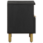 Mesita De Noche Madera Maciza De Ingeniería Negra 40x33x46 Cm Vidaxl