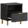 Mesita De Noche Madera Maciza De Ingeniería Negra 40x33x46 Cm Vidaxl