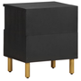 Mesita De Noche Madera Maciza De Ingeniería Negra 40x33x46 Cm Vidaxl