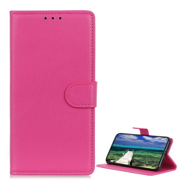 Tok álló, bőr hatású (FLIP, oldalra nyíló, asztali tartó funkció, prémium) RÓZSASZÍN [Samsung Galaxy S22 Plus 5G (SM-S906)] (5996591120270)