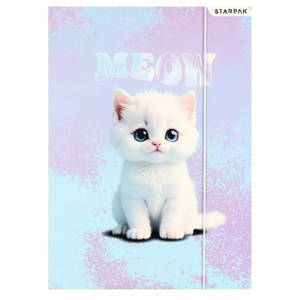 Starpak TECZKA Z GUMKA PAP A4 CUTE KITTY MIX2 STK 10/100