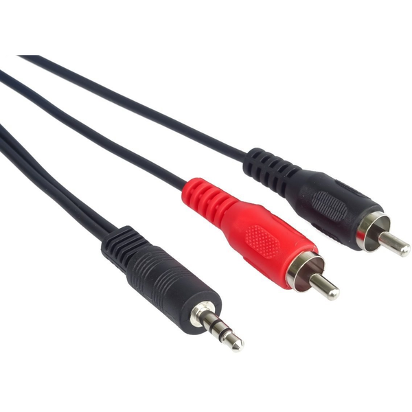 PremiumCord jack M 3.5 to 2x cinch M, 5m