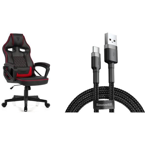 SENSE7 Knight gamer szék fekete-piros színben