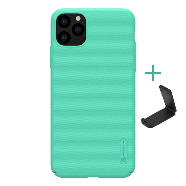 NILLKIN SUPER FROSTED műanyag telefonvédő (gumírozott, érdes felület + asztali tartó) CYAN [Apple iPhone 11 Pro]