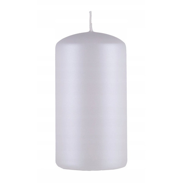 Świeca słupek DONAU HOME Standard Lakier, 60x115mm, biały metaliczny mat