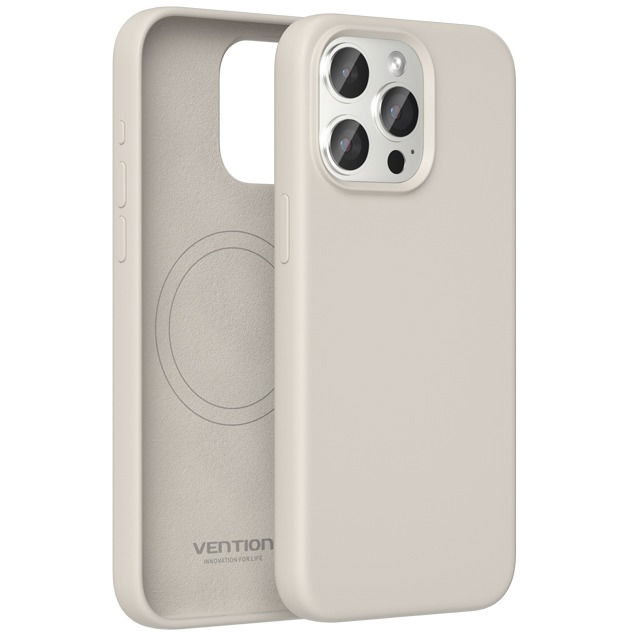 Vention Liquid Silicone Case for iPhone 15 Pro with MagSafe Gravel Gray tok (KUFM0-30)
