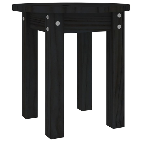Маса за кафе vidaXL, Масив, Черен, O 35 x 35 см, 822341