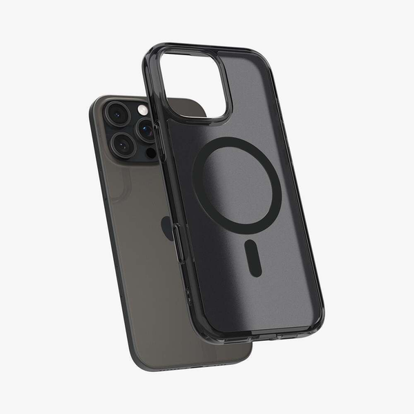 Spigen Ultra Hybrid T (MagFit) iPhone 16 Pro Max füstszínű tok grafiszínű gyűrűvel (ACS08507)